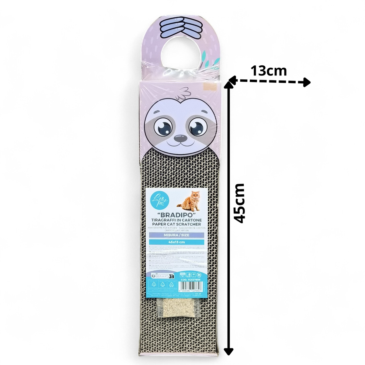 Griffoir en Carton pour Chat Motif Paresseux "Bradipo"