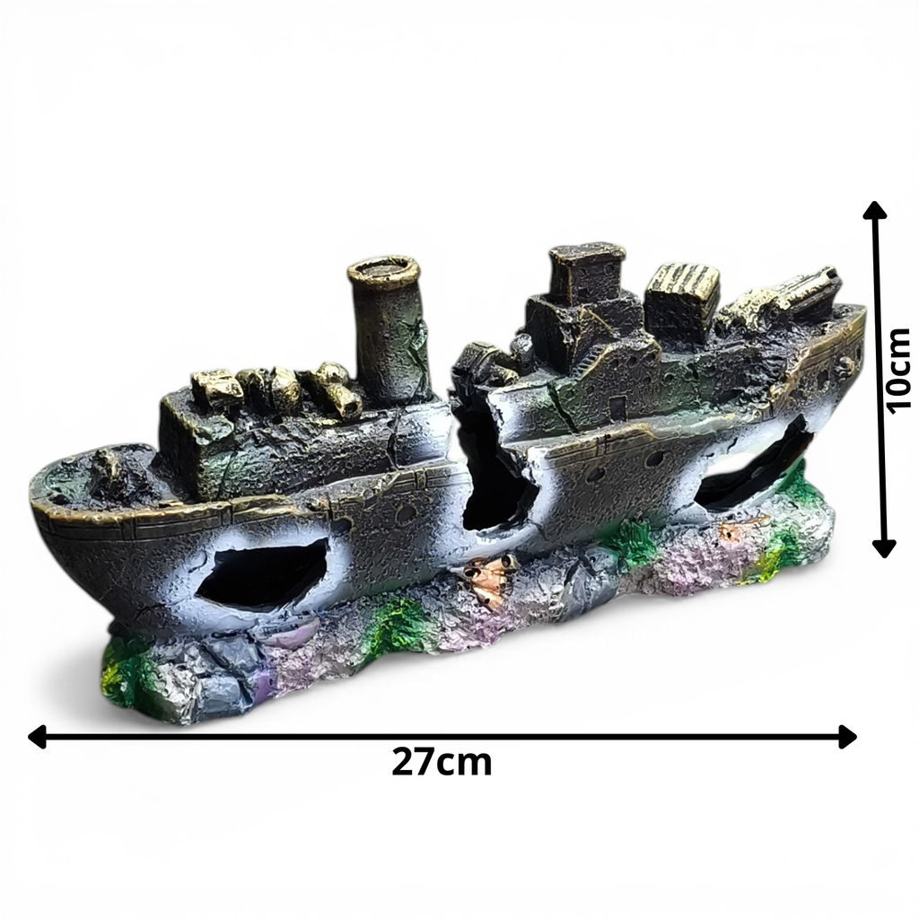 Décoration Épave de Bateau Naufragé pour Aquarium