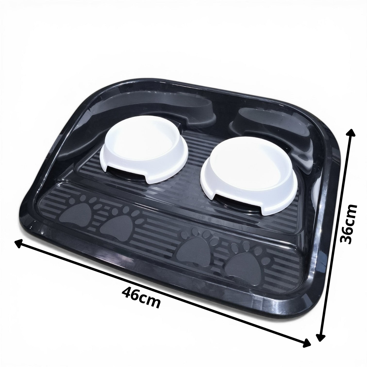 Ensemble Écuelle Double avec Plateau Antidérapant pour Chiens et Chats