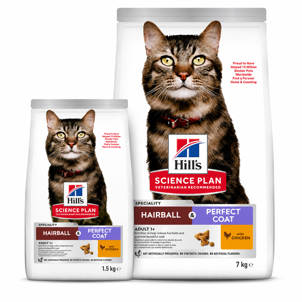 Hill’s Science Plan Croquettes Chat Boules de Poils et Pelage Parfait au Poulet (1.5 kg / 7 kg)