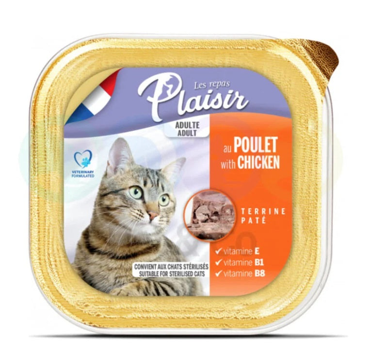 Pâtée en Barquette Les Repas Plaisir pour Chat Adulte au Poulet (100g)