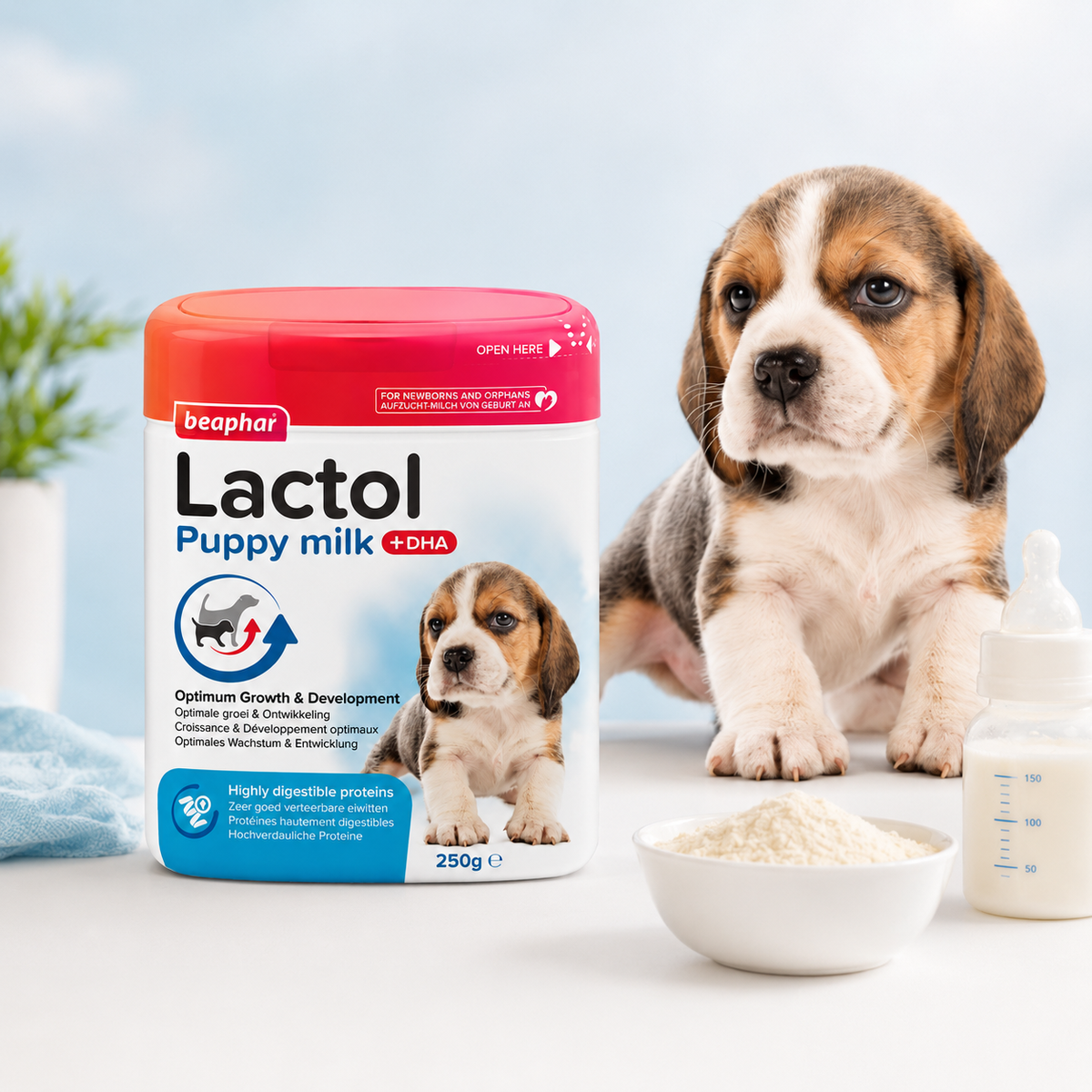 Beaphar Lactol Puppy Milk +DHA – Lait de Remplacement pour Chiots (250 g ou 500 g)