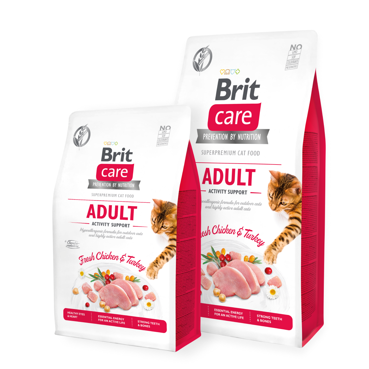 Brit Care Cat Grain-Free Adult Activity Support Croquettes Sans Céréales au Poulet & Dinde Frais (2 kg)