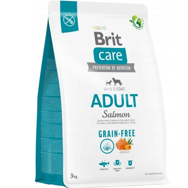 Croquettes Brit Care Grain-Free Adult Salmon Skin & Coat Chien Petite et Moyenne Race