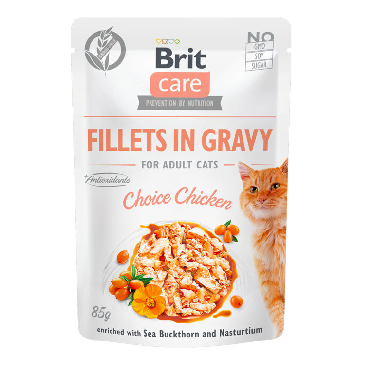 Brit Care Pochon Fillets in Gravy Choice Chicken (85 g)