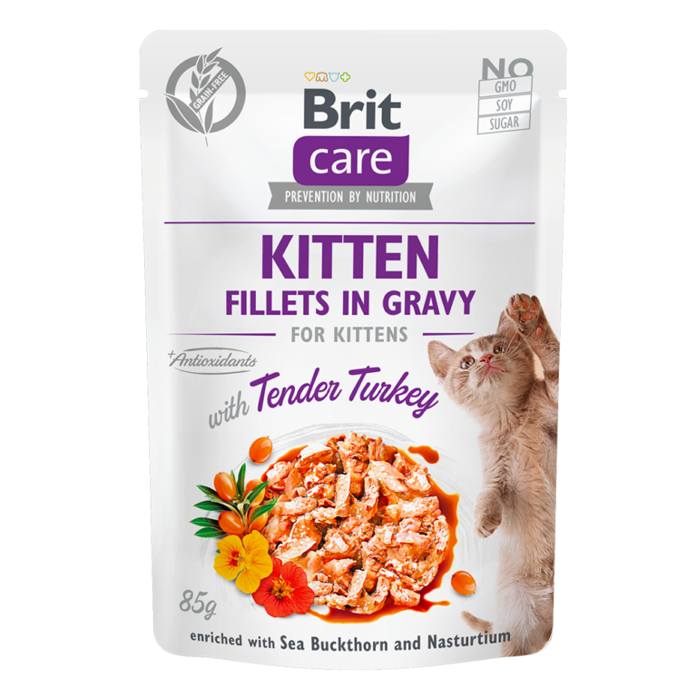 Brit Care Pochon Kitten Fillets in Gravy Tender Turkey (85 g)