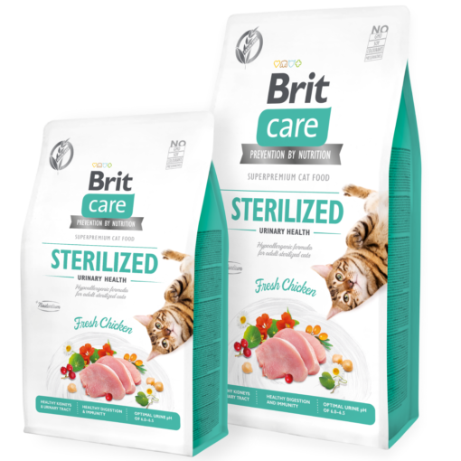 Brit Care Cat Grain-Free Sterilized Urinary Health Croquettes au Poulet Frais (2 kg / 7 kg)