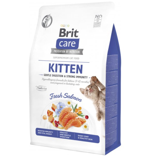 Brit Care Cat Grain-Free Kitten Gentle Digestion & Strong Immunity Croquettes au Saumon Frais (2 kg / 7 kg)