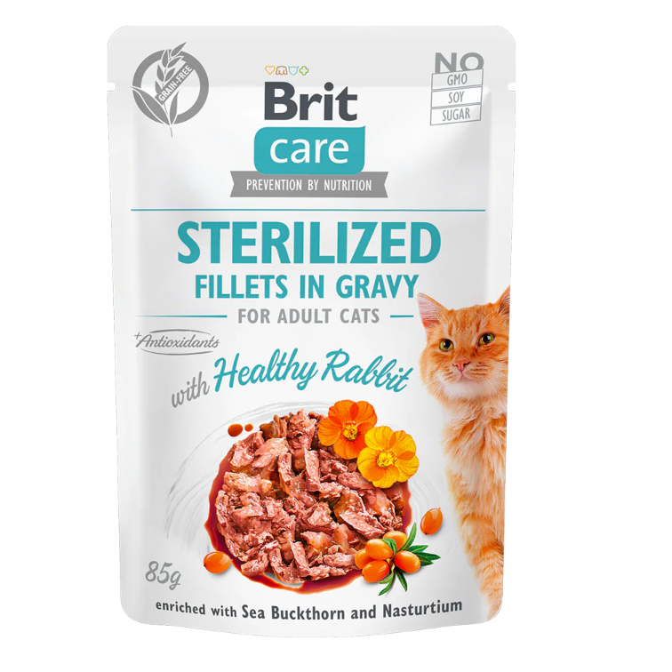Brit Care Pochon Sterilized Fillets in Gravy Healthy Rabbit (85 g)