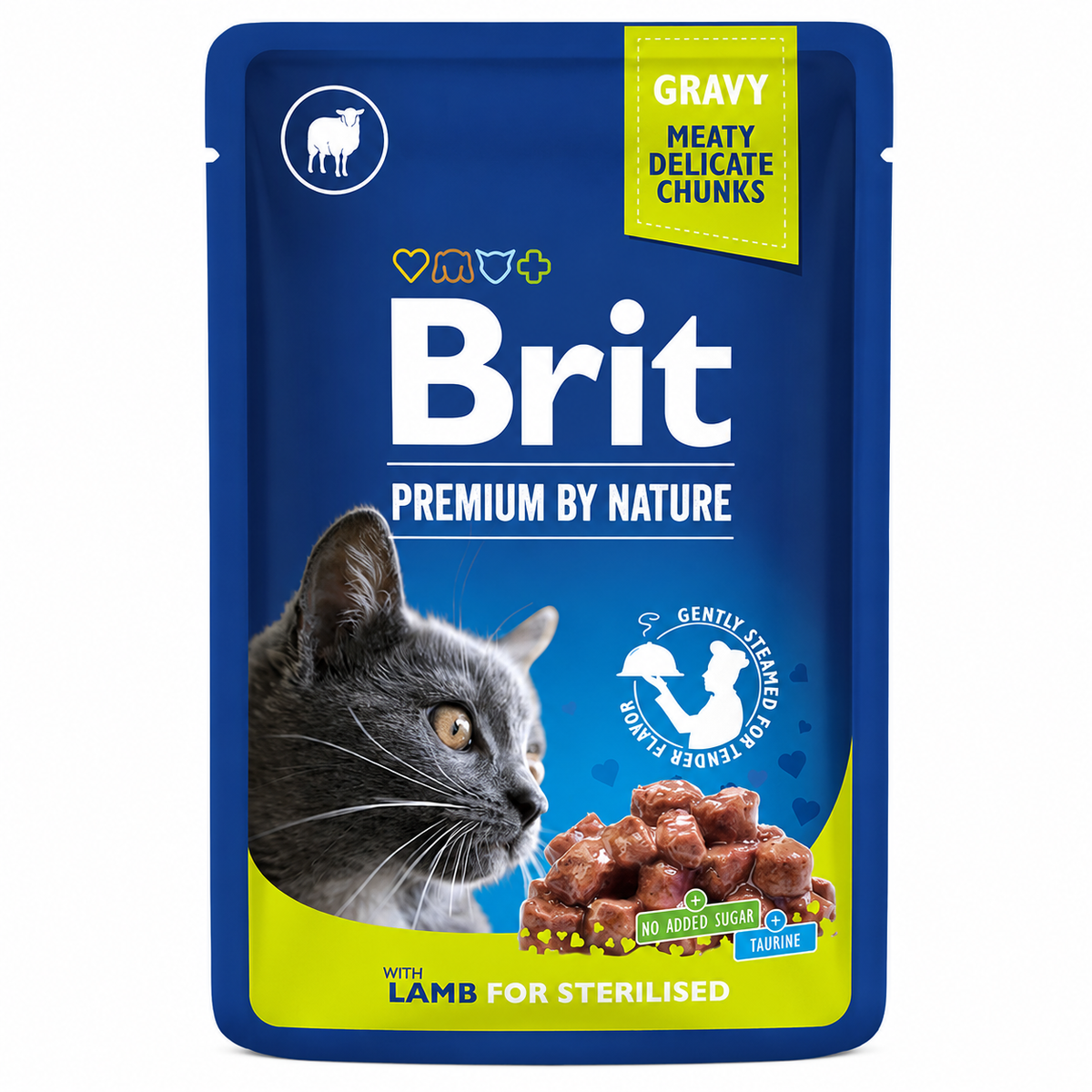 Brit Premium كيس لحم الغنم للقطط المعقمة (100 غرام)