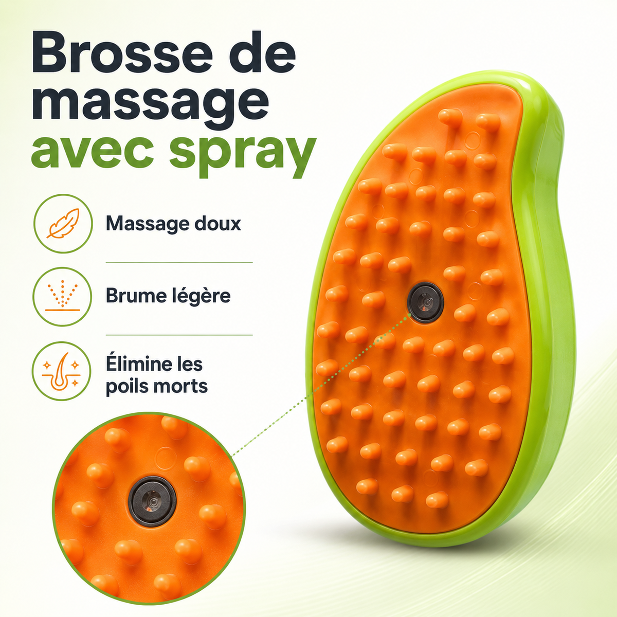 Brosse Massante à Vapeur & Spray pour Chiens et Chats
