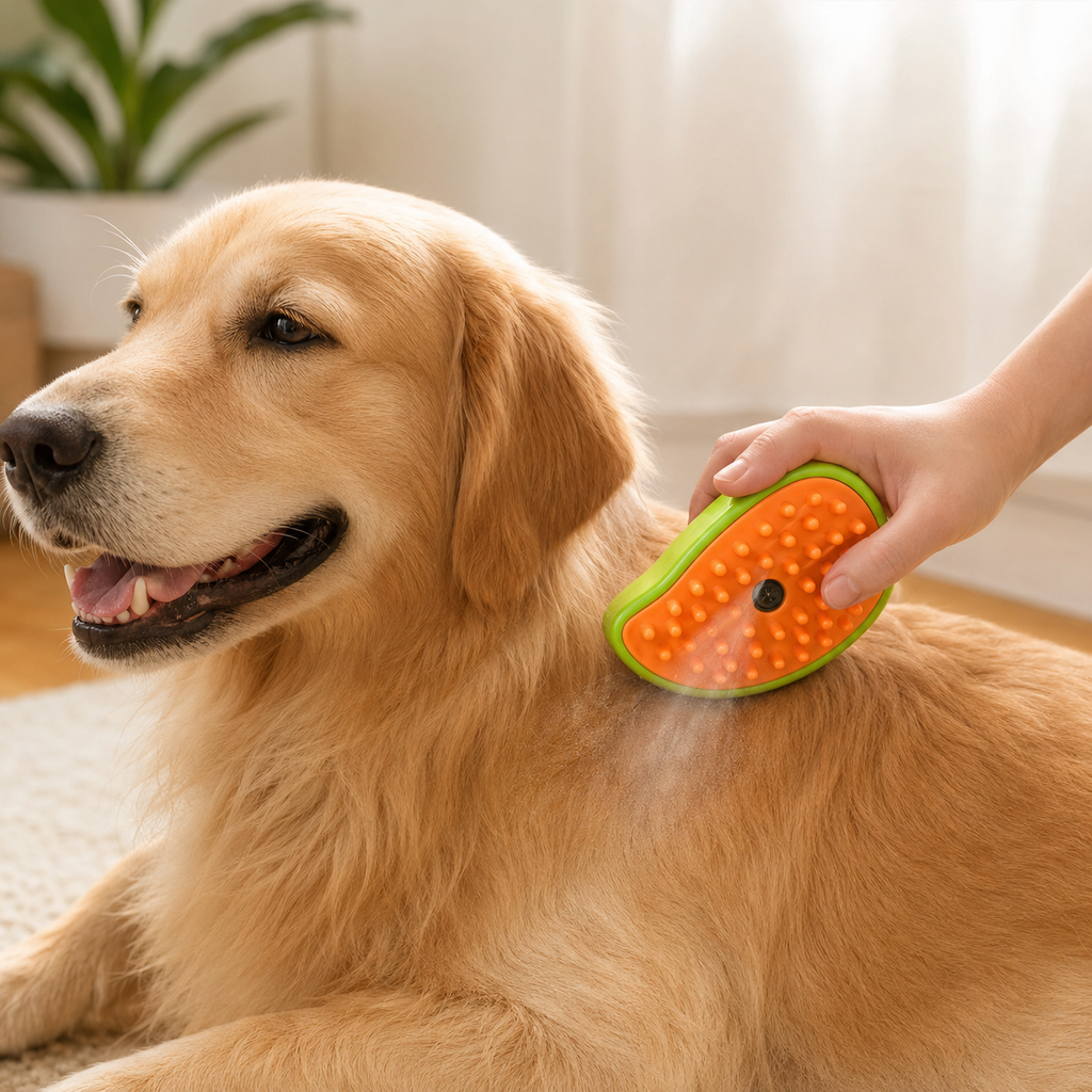 Brosse Massante à Vapeur & Spray pour Chiens et Chats