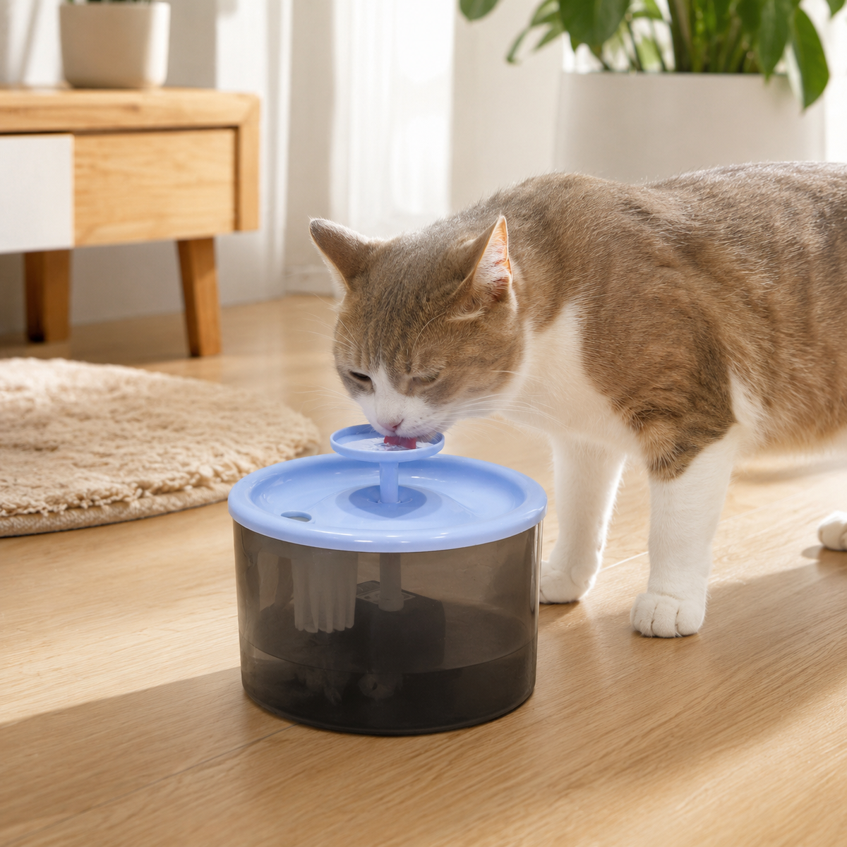 Fontaine à Eau Automatique pour Chat et Chien – Distributeur d'Eau Électrique Ultra-Silencieux avec Triple Système de Filtration