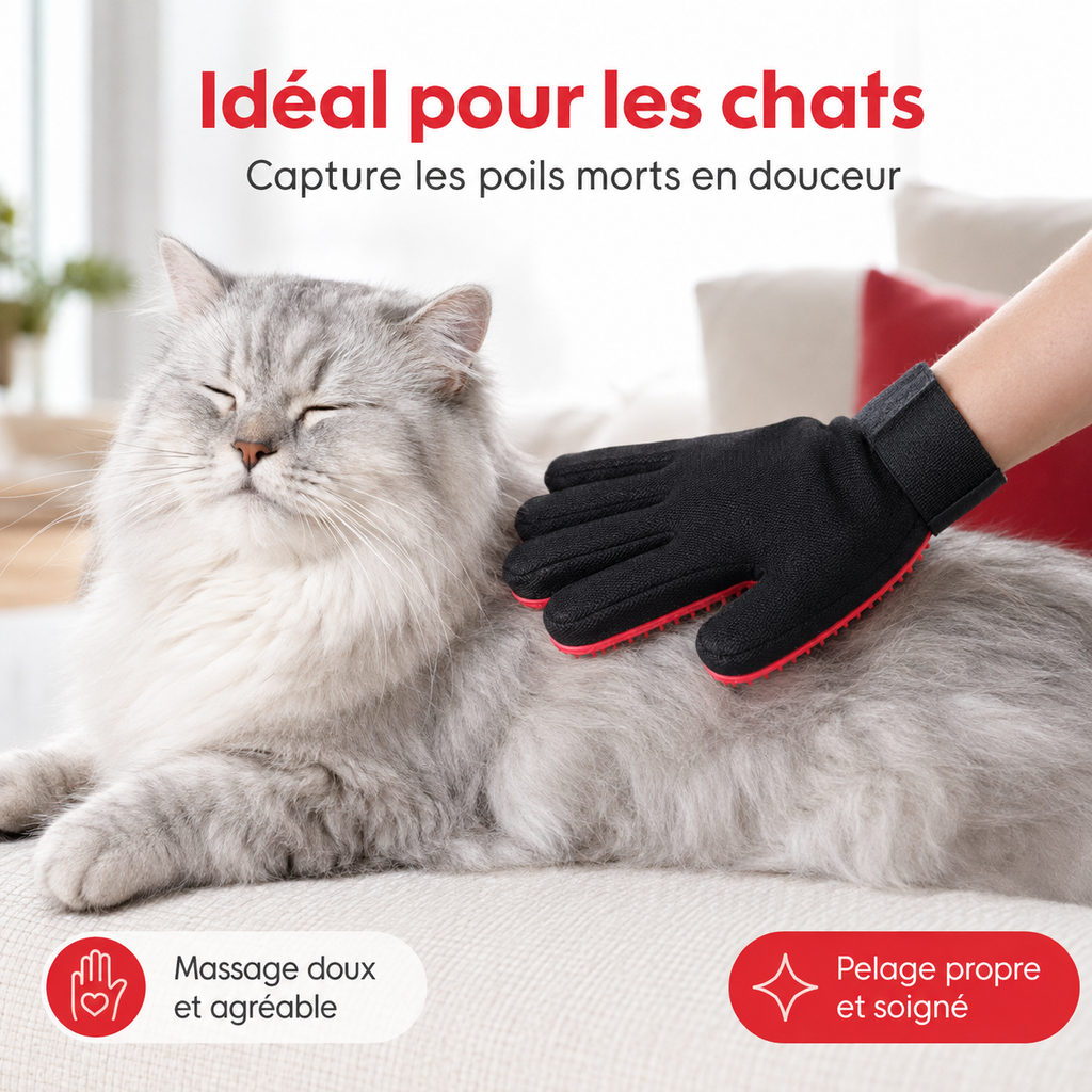 Gant de Toilettage et Massant pour Chiens & Chats