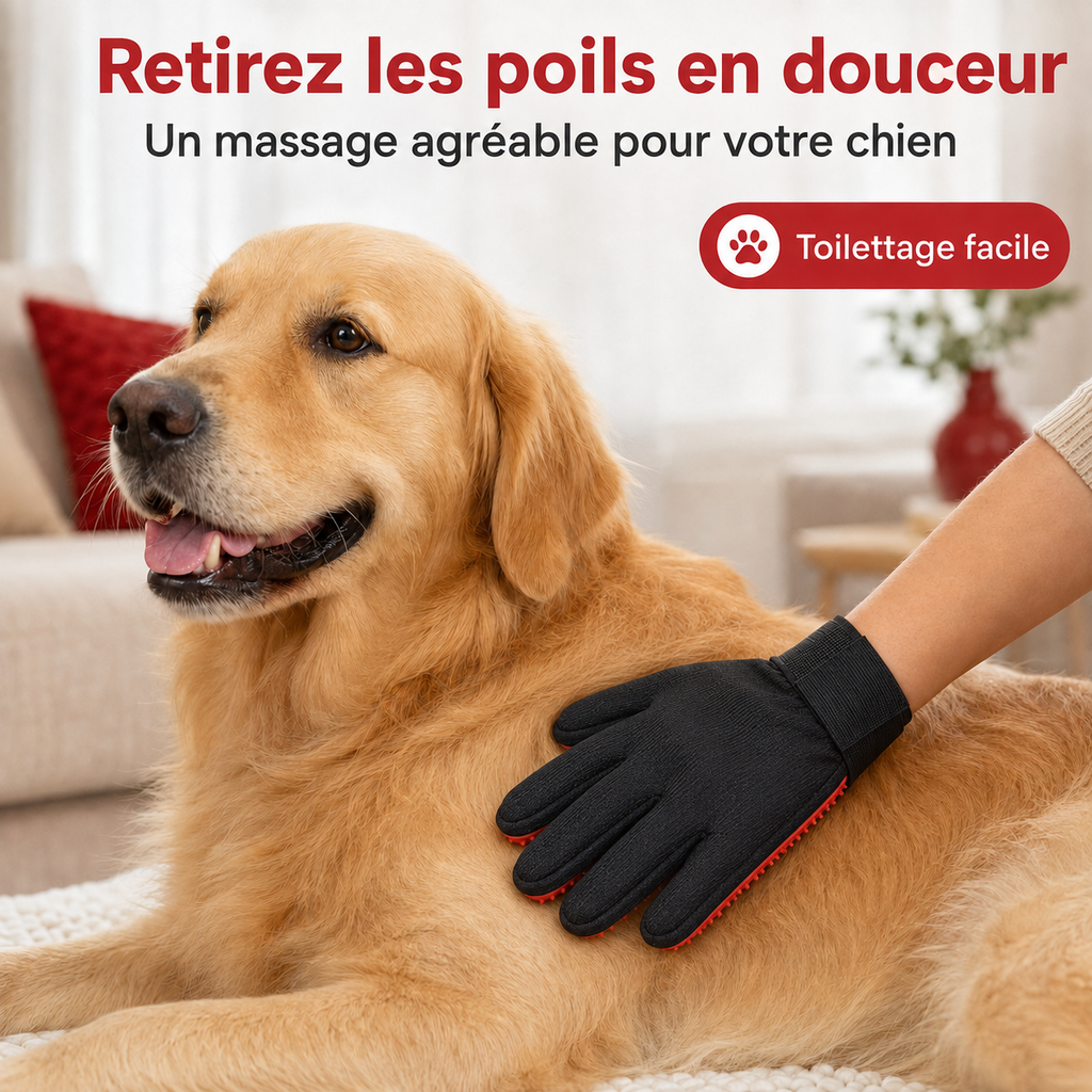 Gant de Toilettage et Massant pour Chiens & Chats