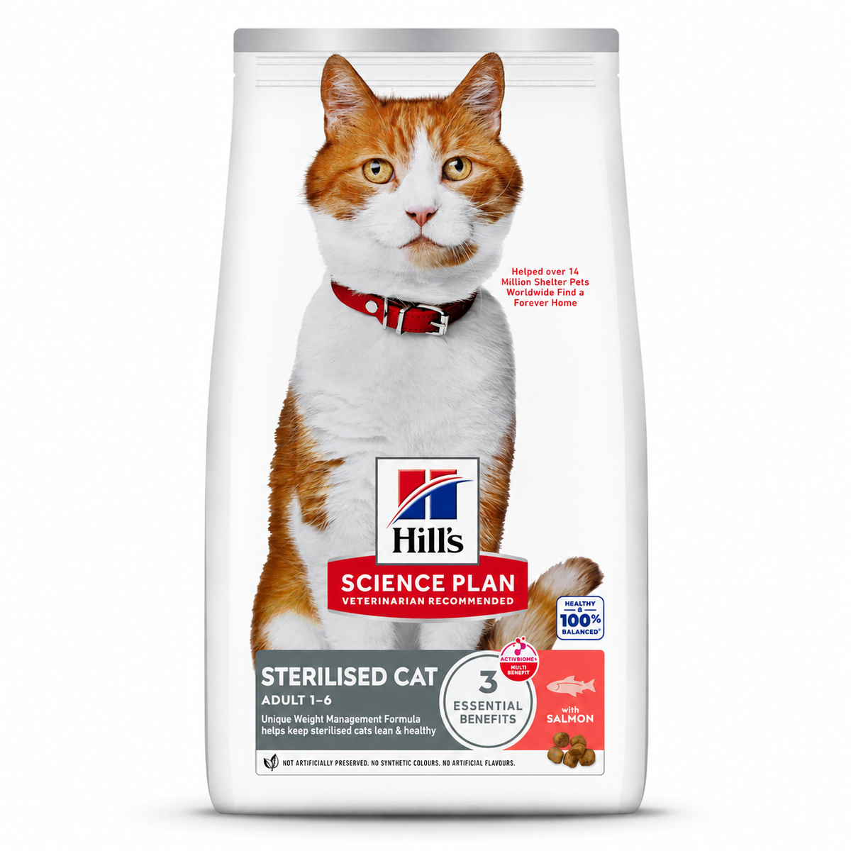 Hill's Science Plan Sterilised Cat Adult 1-6 au Saumon – Croquettes pour Chat Stérilisé (1,5 kg, 3 kg ou 10 kg)