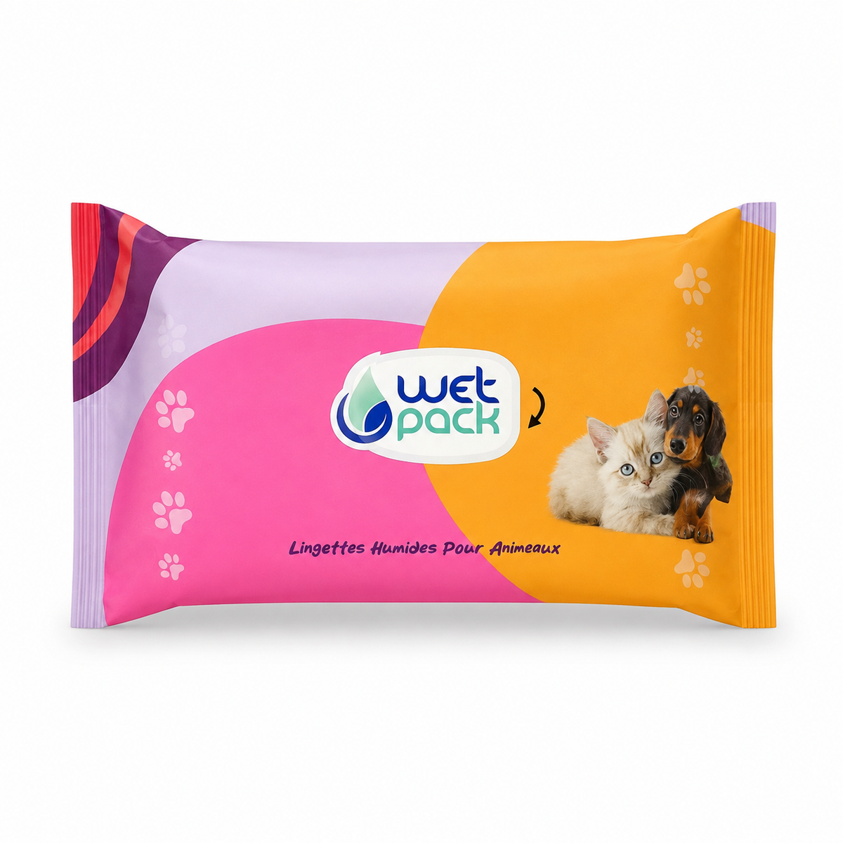 Lingettes Humides pour Animaux – Lingettes Nettoyantes Douces pour Chien et Chat, Soin des Pattes, Poils et Yeux (Wet Pack)