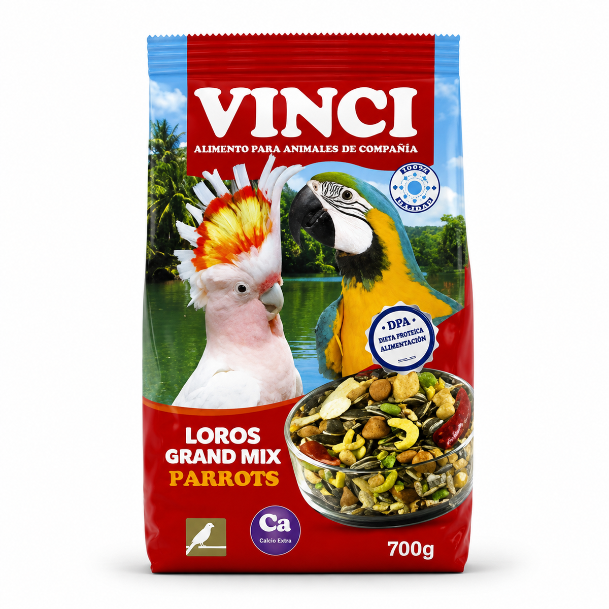 Mélange Vinci Loros Grand Mix Parrots – Aliment Complet pour Perroquets (700g)
