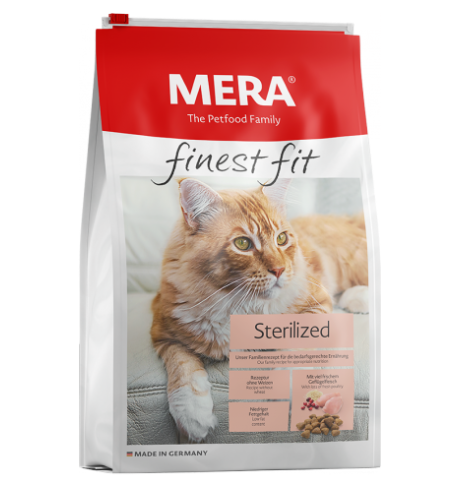 MERA Finest Fit Sterilized Croquettes au Poulet pour Chat Stérilisé (1.5 kg / 4 kg / 10 kg)