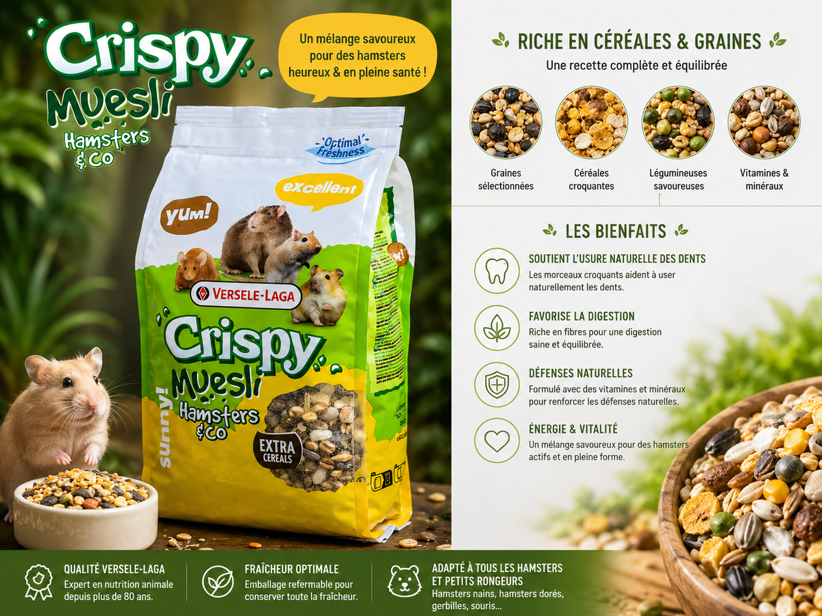 Nourriture Crispy Muesli Hamsters & Co Versele-Laga