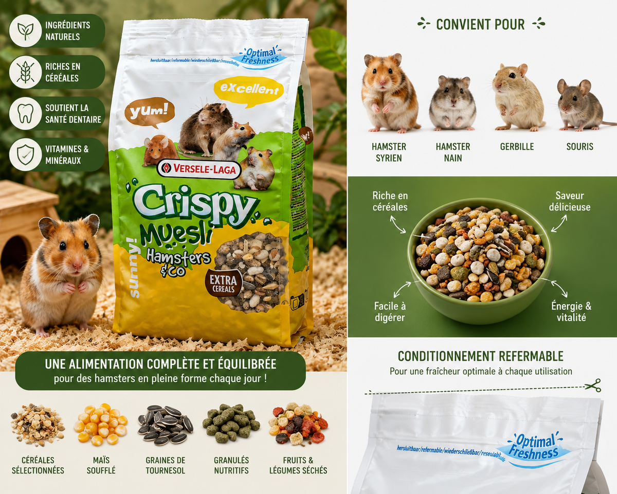 Nourriture Crispy Muesli Hamsters & Co Versele-Laga