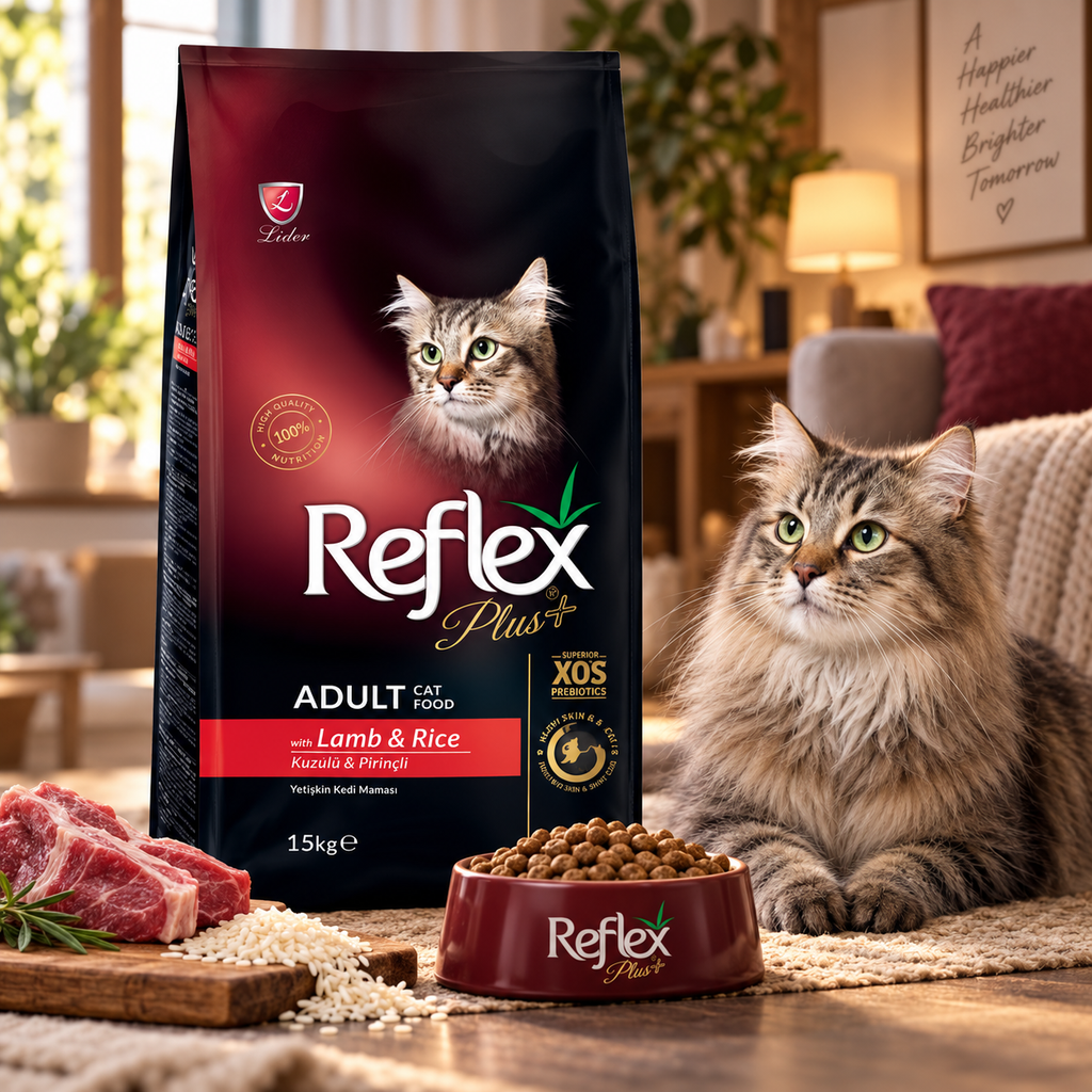 Reflex Plus Adult Cat (Agneau & Riz) 15 kg – Croquettes pour Chat Adulte