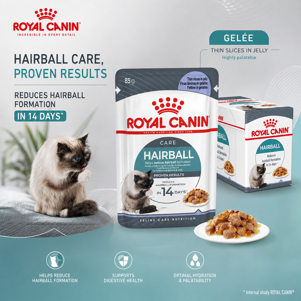 Royal Canin Hairball Care en Gelée – Pâtée pour Chat (Sachet 85 g ou Pack de 12 pièces )