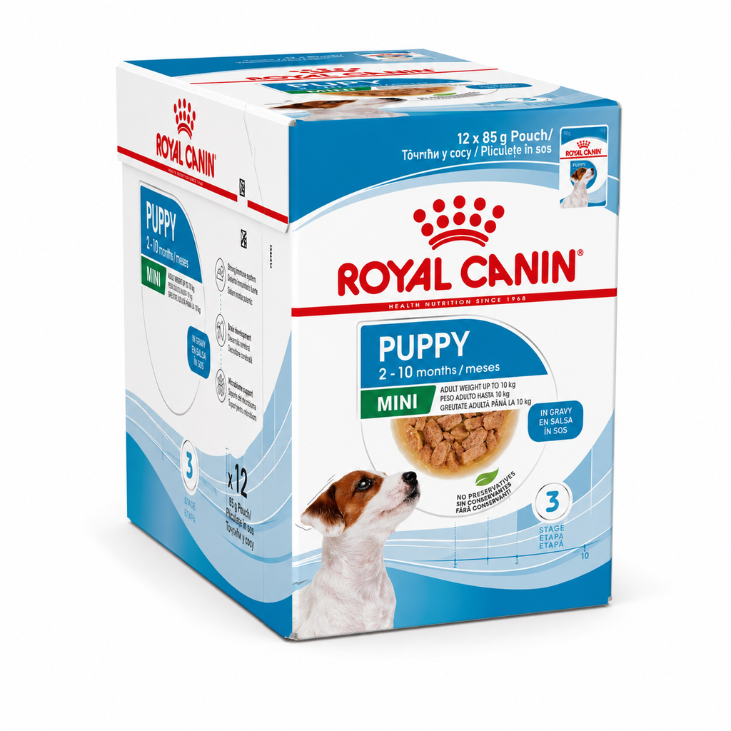 Royal Canin Mini Puppy en Sauce – Pâtée pour Chiot (Sachet 85 g ou Pack de 12)