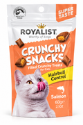 Royalist Crunchy Snacks Hairball Control (Saumon) 60 g – Friandises Croquantes Fourrées pour Chat