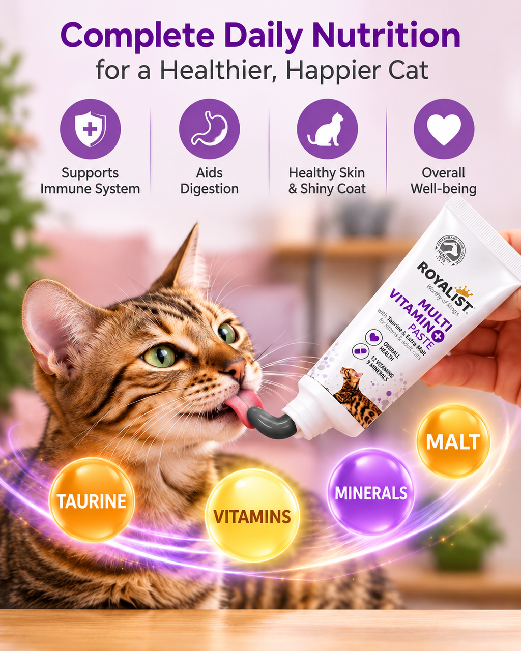 Royalist Multi Vitamin+ Paste – Pâte Multivitaminée avec Taurine & Extrait de Malt pour Chats et Chatons