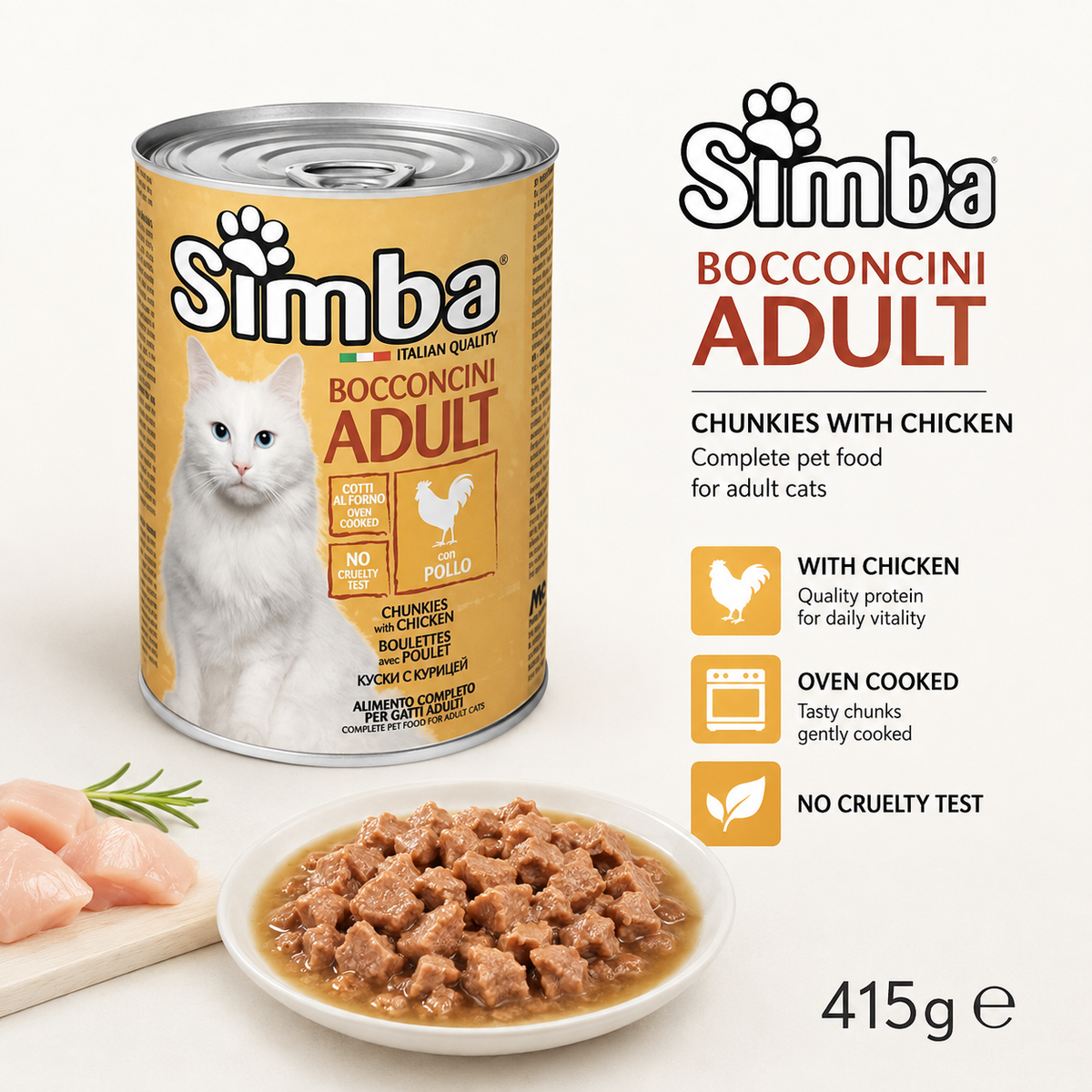 Simba Boulettes au Poulet pour Chat Adulte 415g