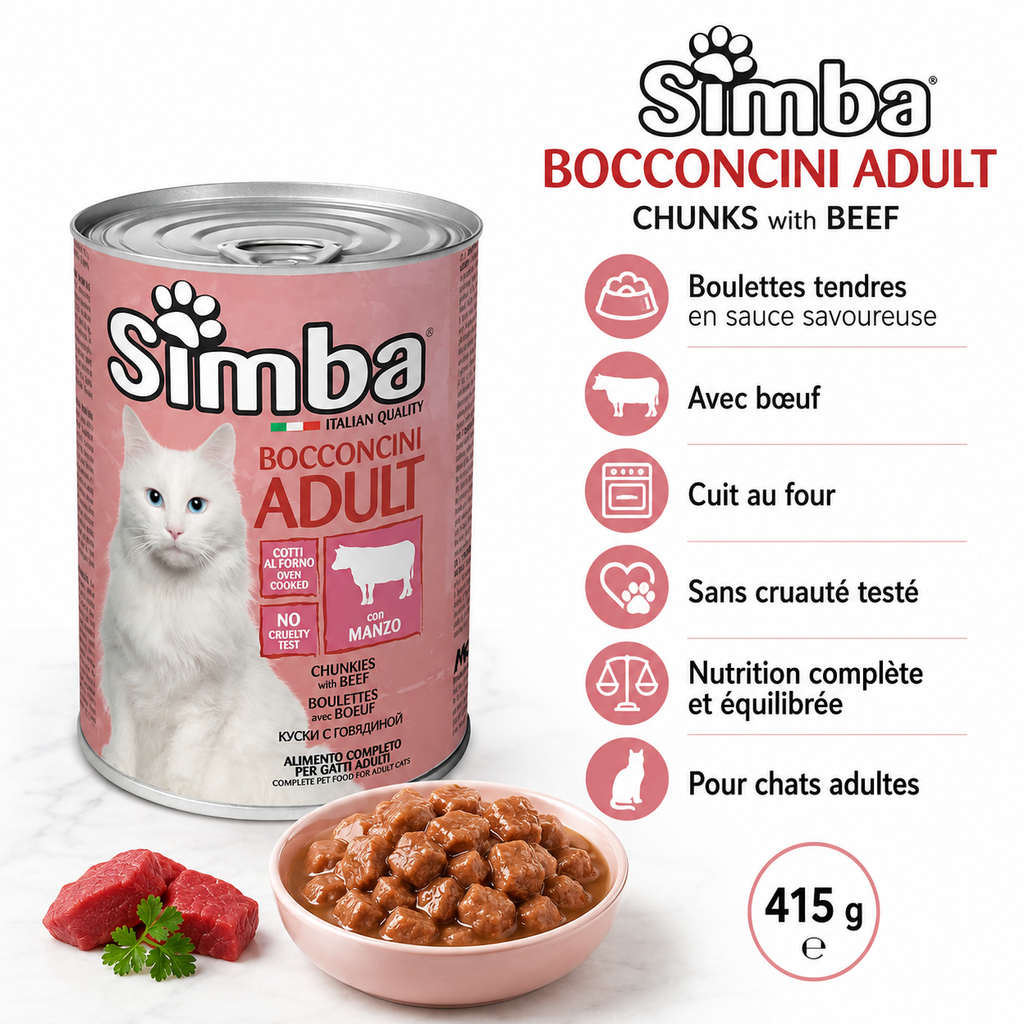 Simba Boulettes au Bœuf pour Chat Adulte 415g