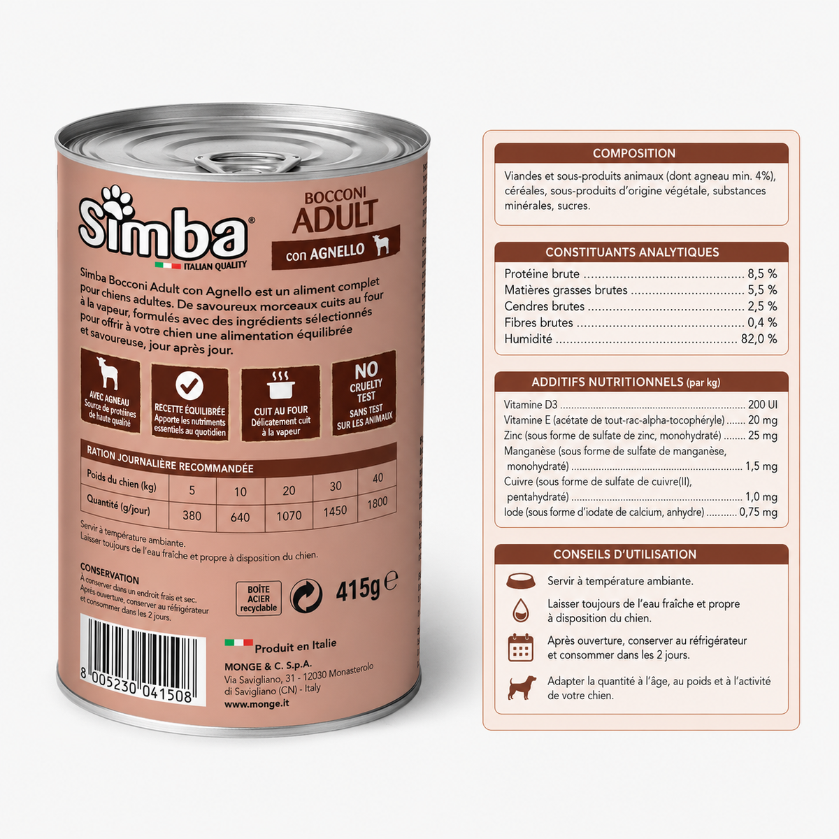 Simba Boulettes à l'Agneau pour Chien Adulte