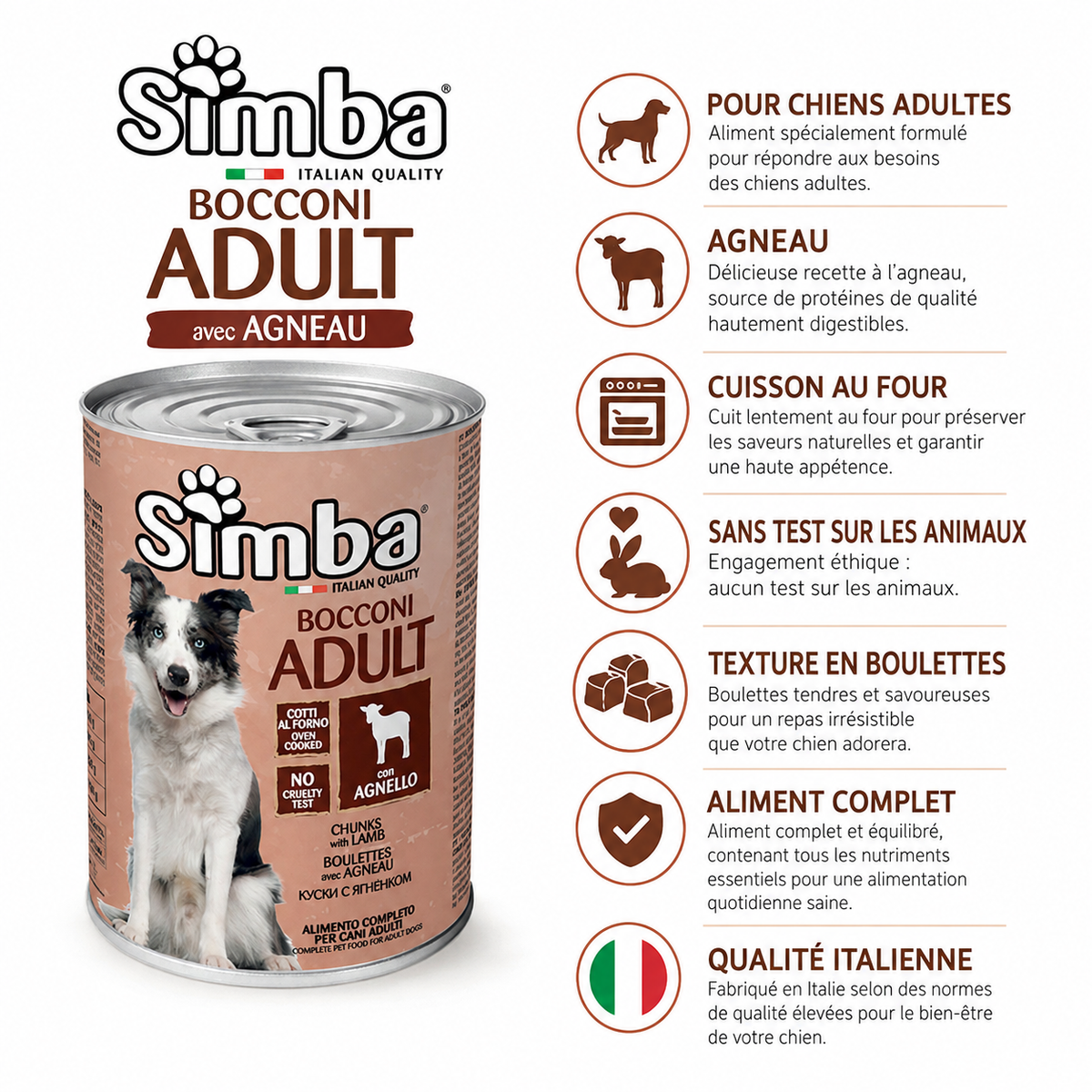 Simba Boulettes à l'Agneau pour Chien Adulte