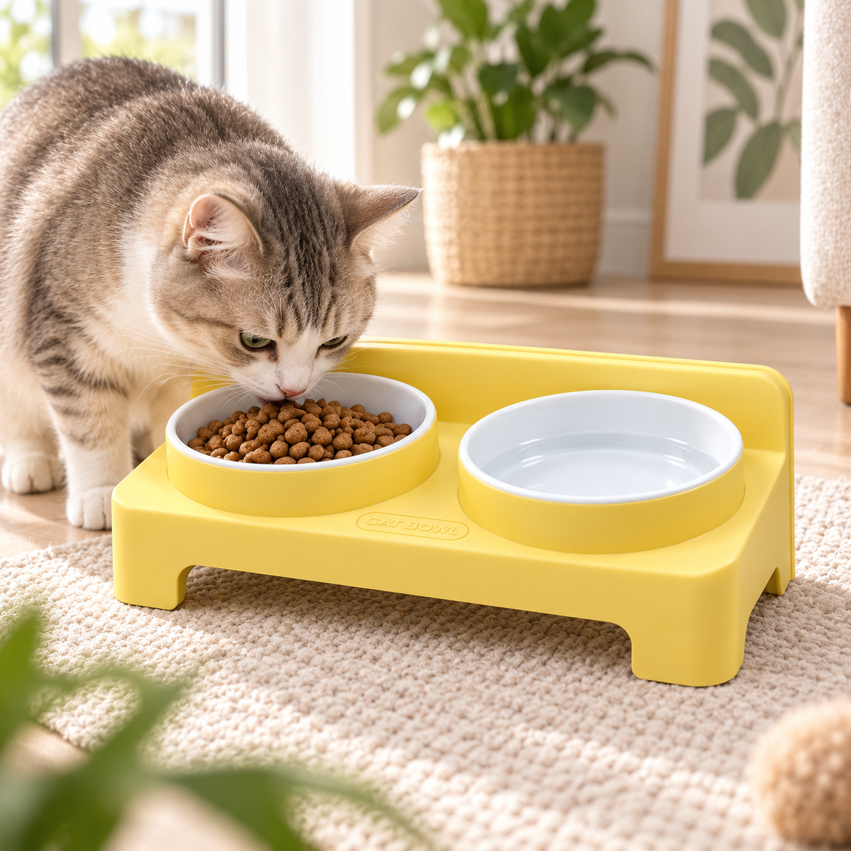 Support Gamelle Double Surélevé pour Chat – Écuellement Ergonomique