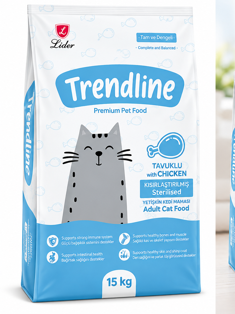 Trendline Adult Cat Sterilised (Poulet) 15 kg – Croquettes pour Chat Stérilisé