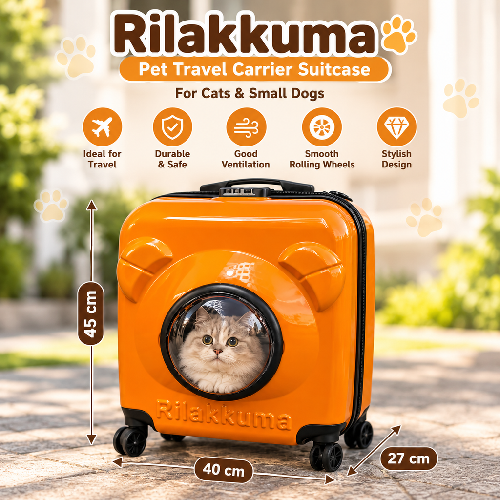Valise de Transport à Roulettes Rilakkuma « Capsule Spatiale » pour Animaux de Compagnie (Chats Adult et Chiens)