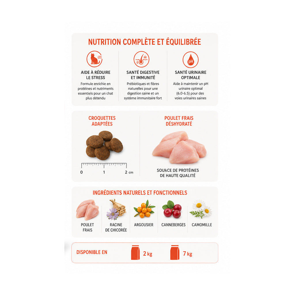 Brit Care Cat Grain-Free Indoor Anti-Stress Croquettes au Poulet Frais (2 kg / 7 kg)