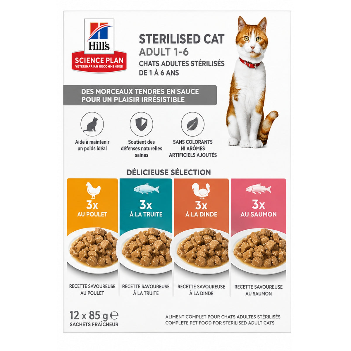 Hill’s Science Plan Pâtée pour Chat Adulte Stérilisé – Delicious Selection (12 x 85 g)
