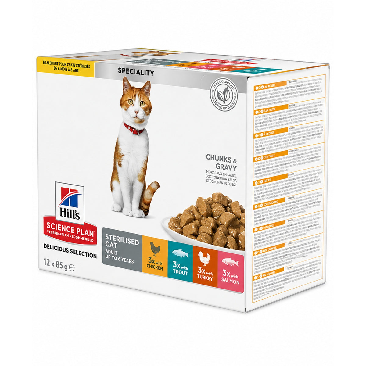 Hill’s Science Plan Pâtée pour Chat Adulte Stérilisé – Delicious Selection (12 x 85 g)