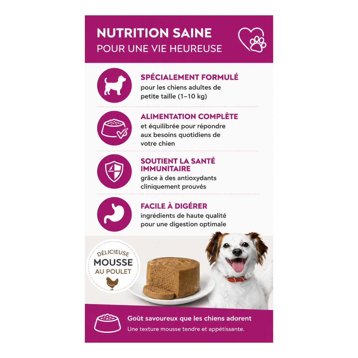 Mousse Hill’s Science Plan Chien Adulte Small & Mini au Poulet (200g)