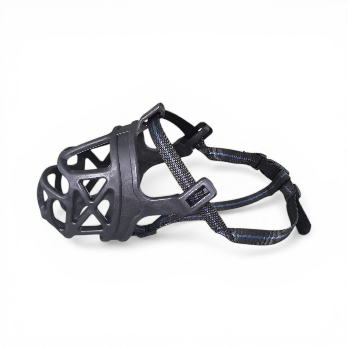Maroc-Animalerie adjustable black dog muzzle for barking and biting, made of flexible, non-toxic material.