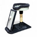 Maroc-animalerie compact cat tree with sisal scratching post, plush perch, and angled ramp with toy.