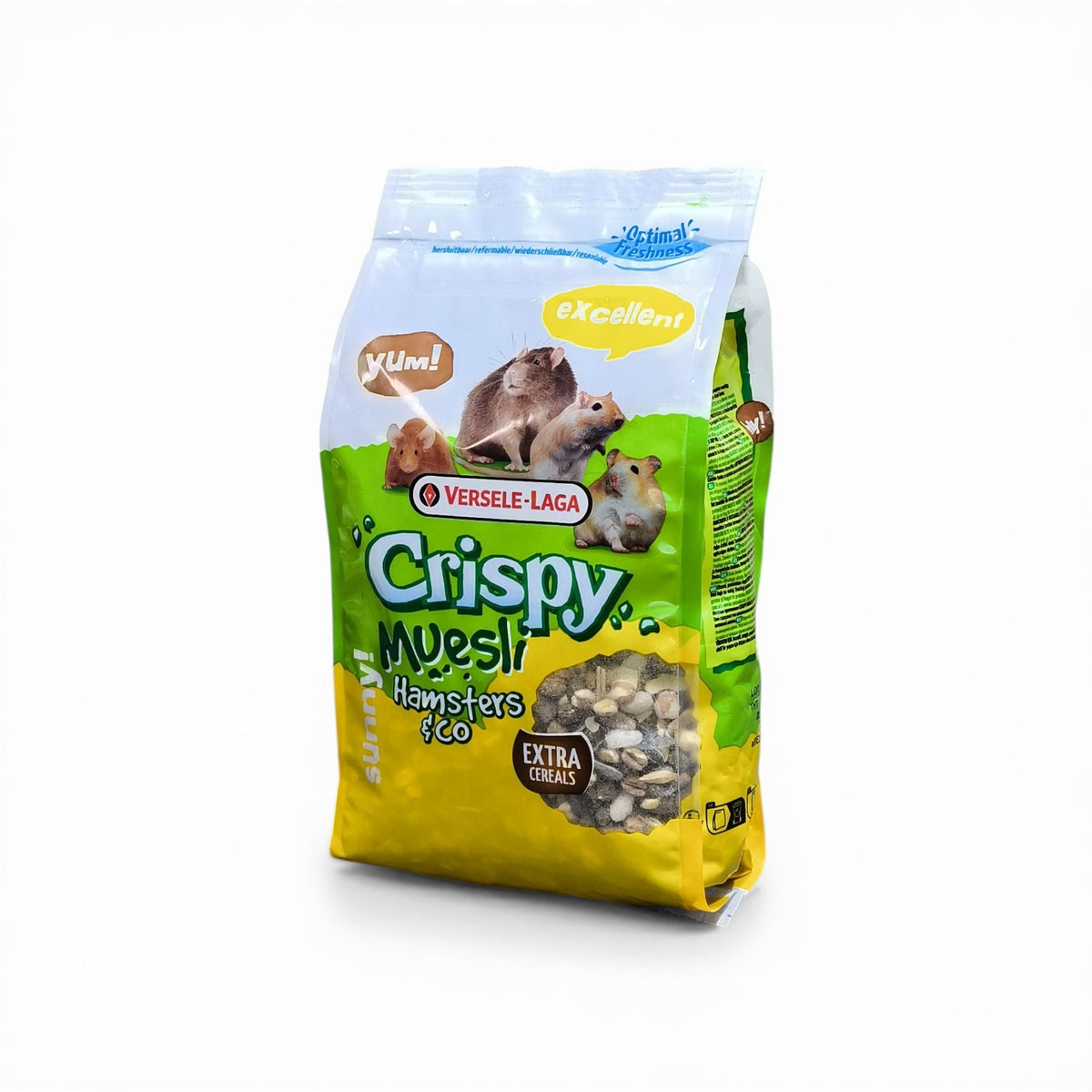 Maroc-animalerie Crispy Muesli Hamster Food with extra cereals and optimal freshness seal.