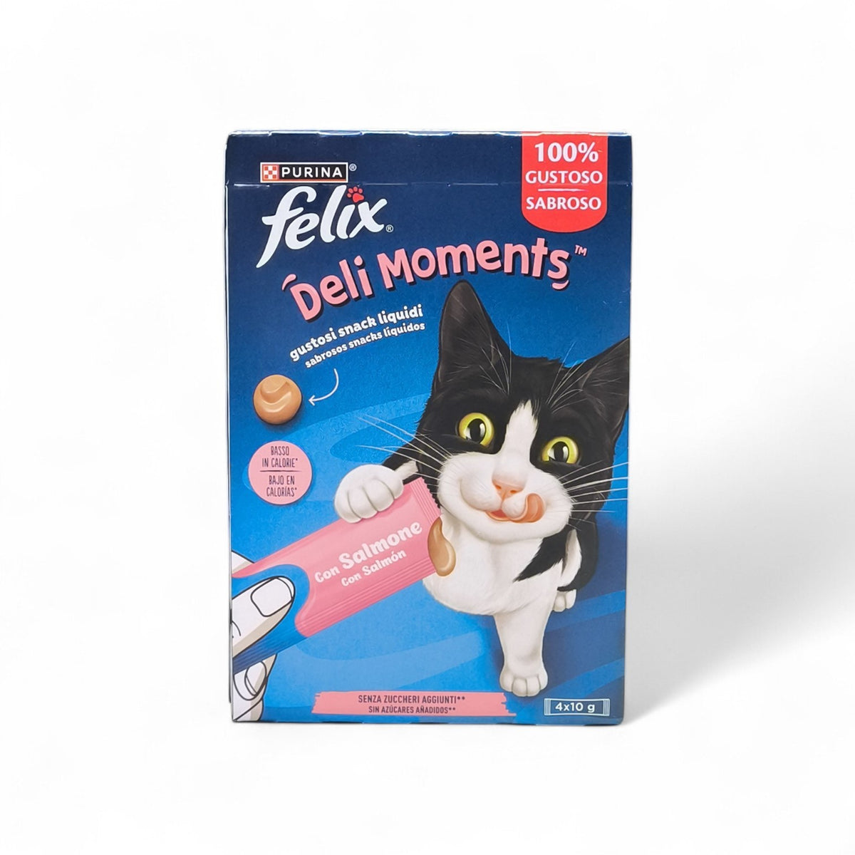 Maroc-animalerie Felix Deli Moments liquid cat snacks with salmon, low calorie, no added sugar.