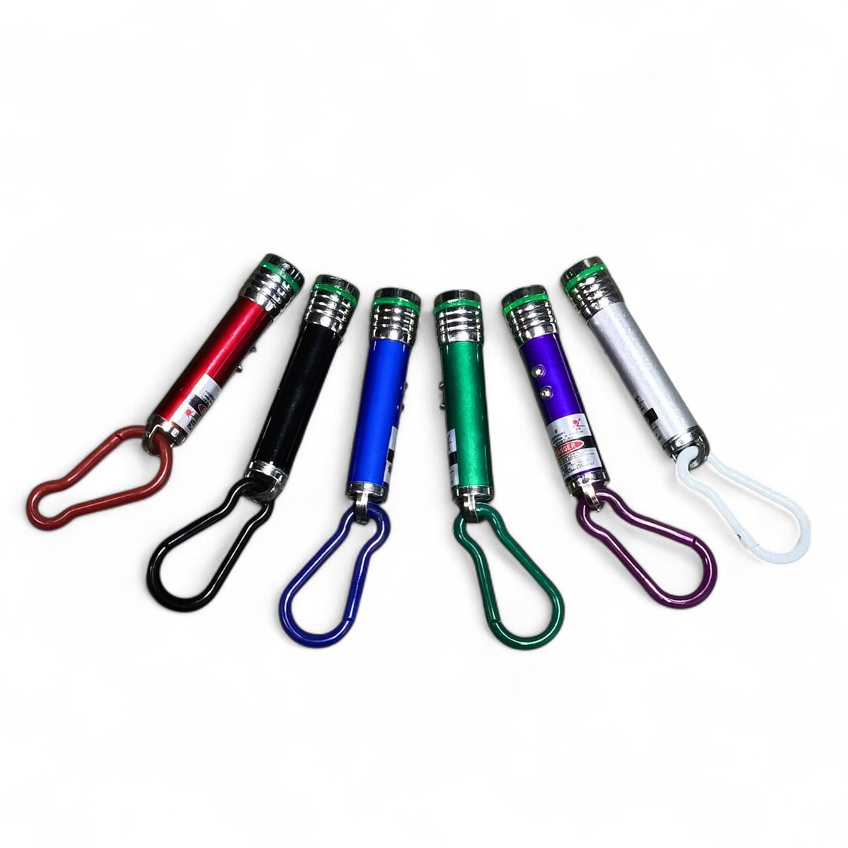 maroc-animalerie colorful aluminum alloy pet laser pointer toys with carabiner clips for pets and keychains