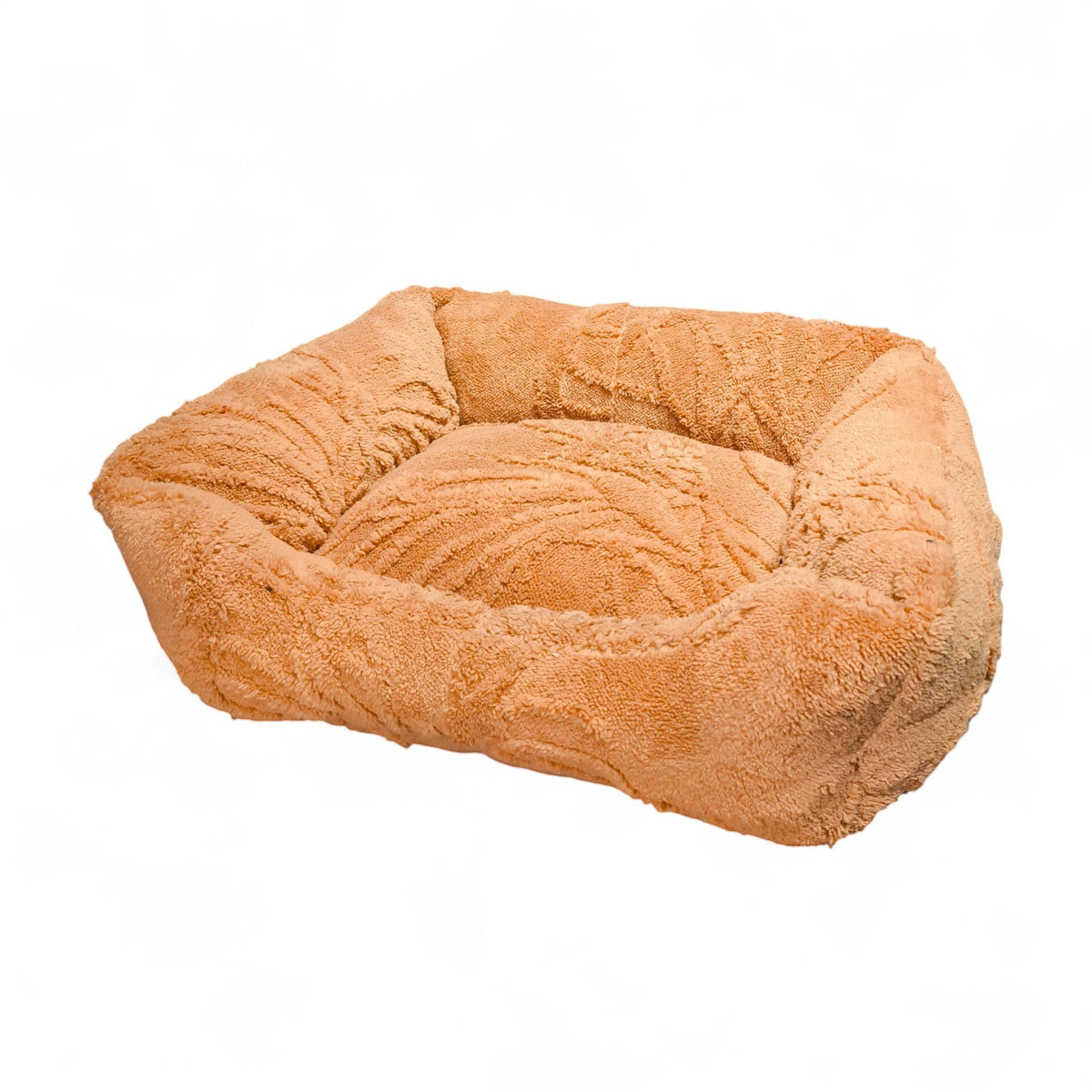 Maroc-Animalerie plush pet bed with raised sides, soft fabric, and a textured pattern. Ideal for small to medium pets.