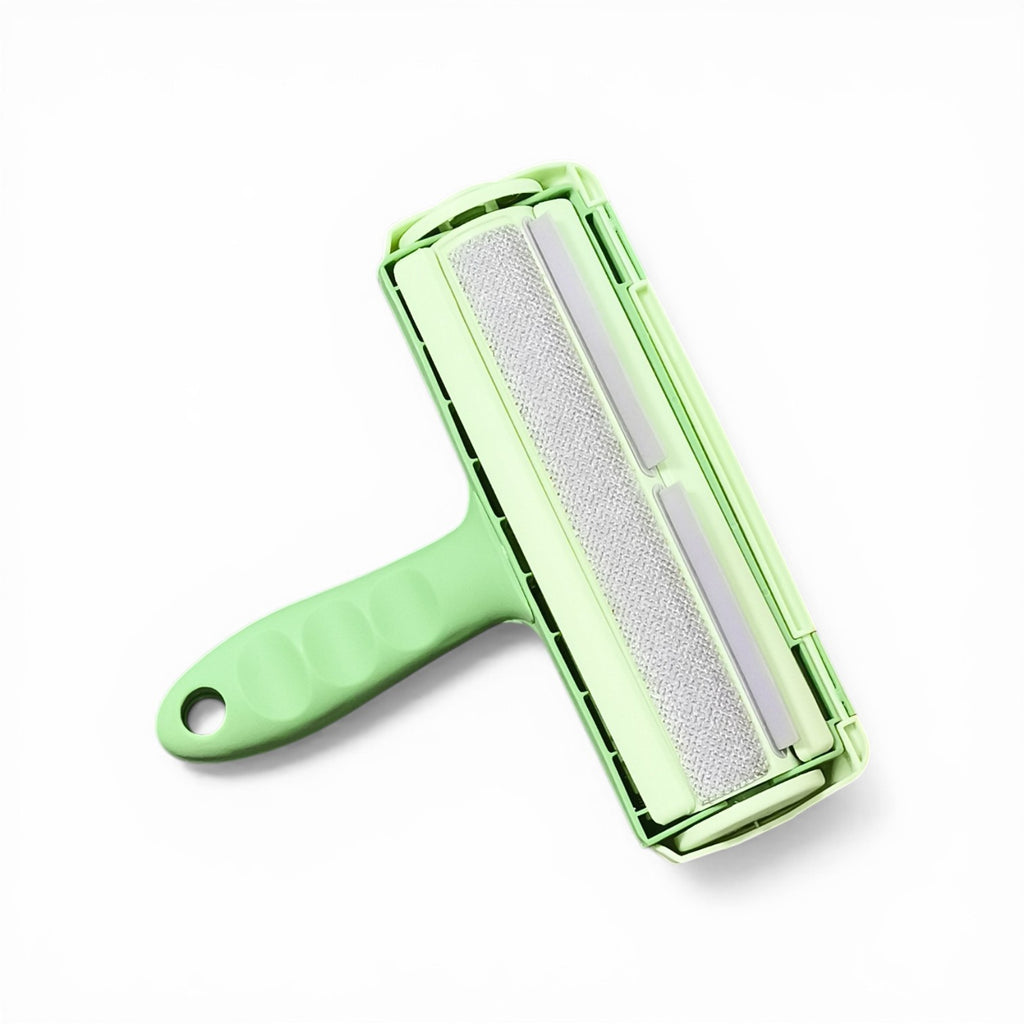 Maroc-animalerie reusable pet hair remover roller, green, washable, ergonomic handle for easy lint and fuzz removal.