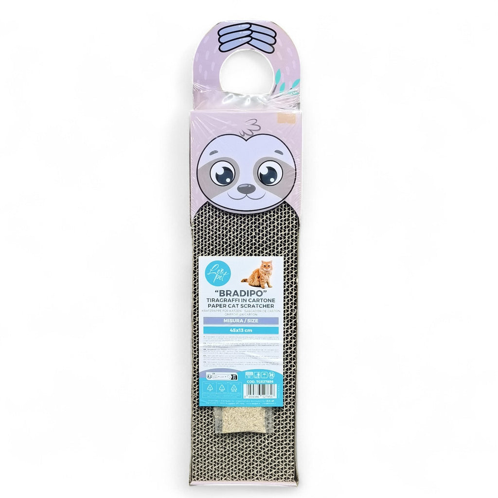 Maroc-animalerie sloth design paper cat scratcher, durable cardboard, 45x13 cm.