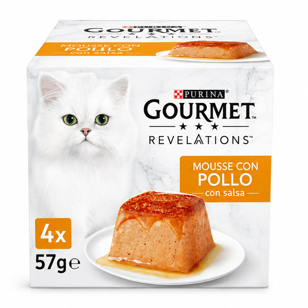 Purina Gourmet Revelations Mousseline au Poulet Nappée de Sauce pour Chat (4 x 57 g)